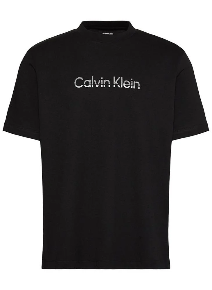 Calvin Klein Black Fade Logo Crew Neck T-Shirt for Men | Best Price UAE