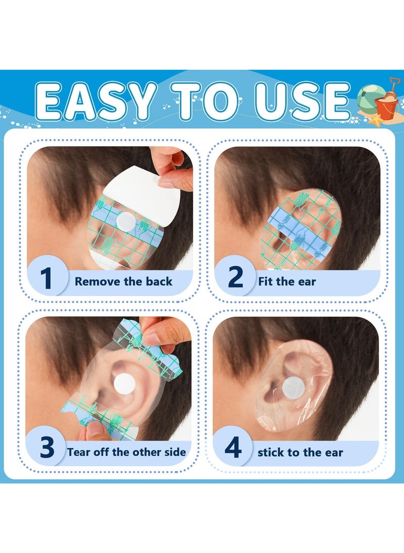 Bebiland 120 Pieces Ear Covers, Waterproof Baby Shower Swimming Ear Stickers, Disposable Ear Tape Ear Protectors for Showering Surfing Snorkeling and Other Water Sport  - Image 3