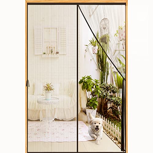 Elytsemoh Magnetic Screen Door Fiberglass-Fit 30x80'' Door-Screen Itself Size 32x82''-Screen Mesh Keeps Bugs Mosquito Out - Magnet for Interior Patio Outdoor Gym Crafts Sun House, Fiberglass-Black - Image 5