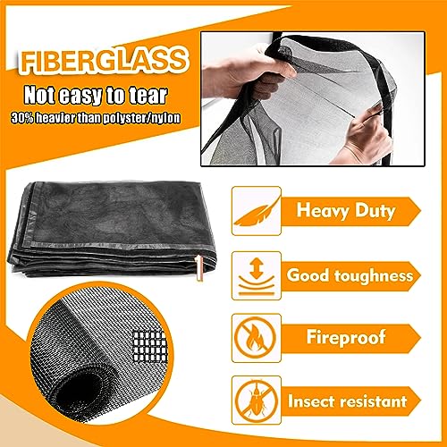Elytsemoh Magnetic Screen Door Fiberglass-Fit 30x80'' Door-Screen Itself Size 32x82''-Screen Mesh Keeps Bugs Mosquito Out - Magnet for Interior Patio Outdoor Gym Crafts Sun House, Fiberglass-Black - Image 4