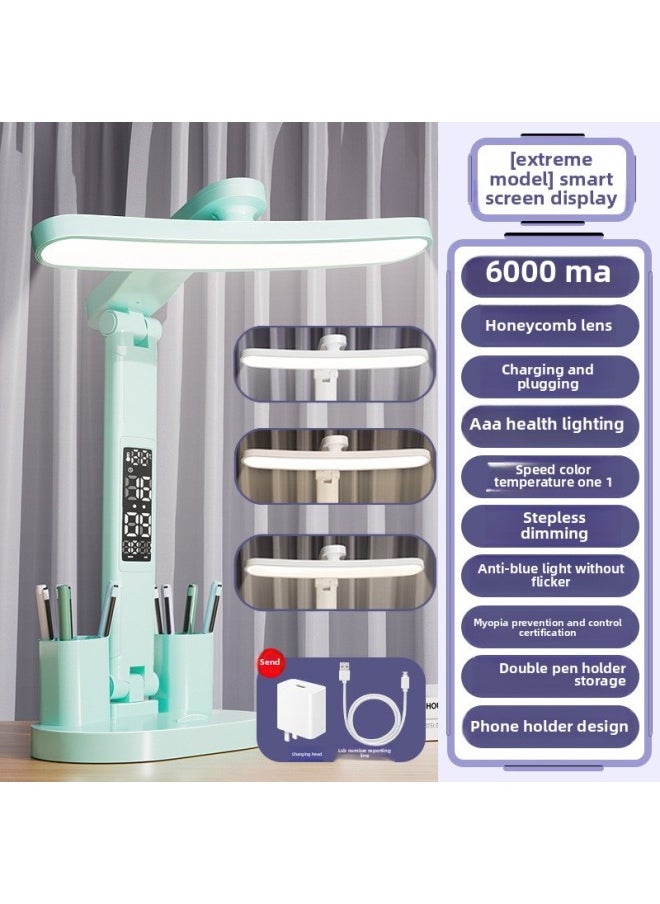 Generic - Desk Bedside Lamp Endurance Reading Lamp Charging Super Long Children's Bedroom Student Dormitory Desk Lamp Eye Protection-Specifications:Smart Screen Display  With Pen Holder + Charging Head - Image 1