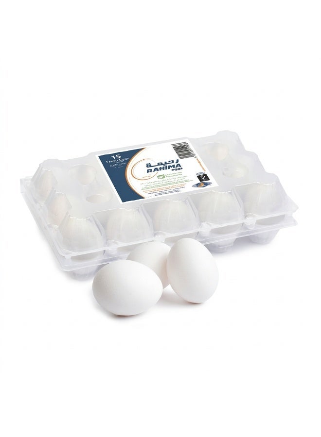 Rahima Premium White Eggs 15 Pieces, Fresh White Eggs