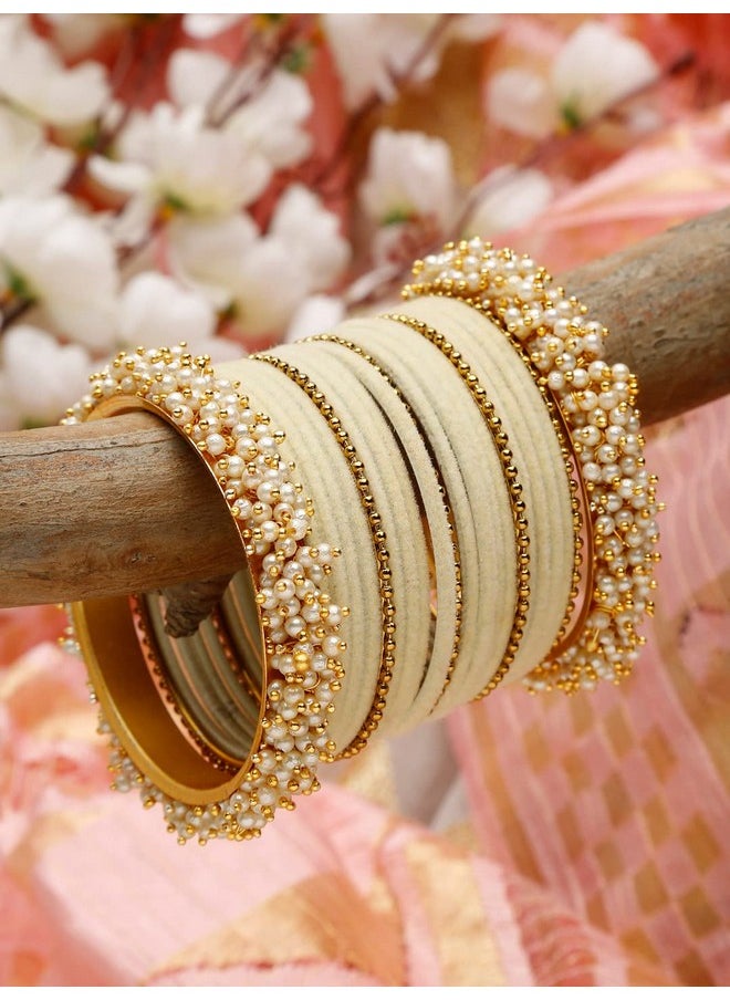 Shining Diva Fashion - Shining Diva Fashion Latest Gold Plated Set of 23 Stylish Traditional Bangle for Women (12994b_2.8) - Image 1