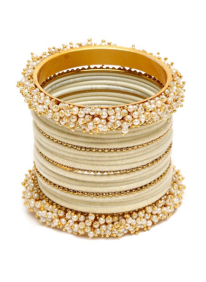 Shining Diva Fashion - Shining Diva Fashion Latest Gold Plated Set of 23 Stylish Traditional Bangle for Women (12994b_2.8) - Image 1