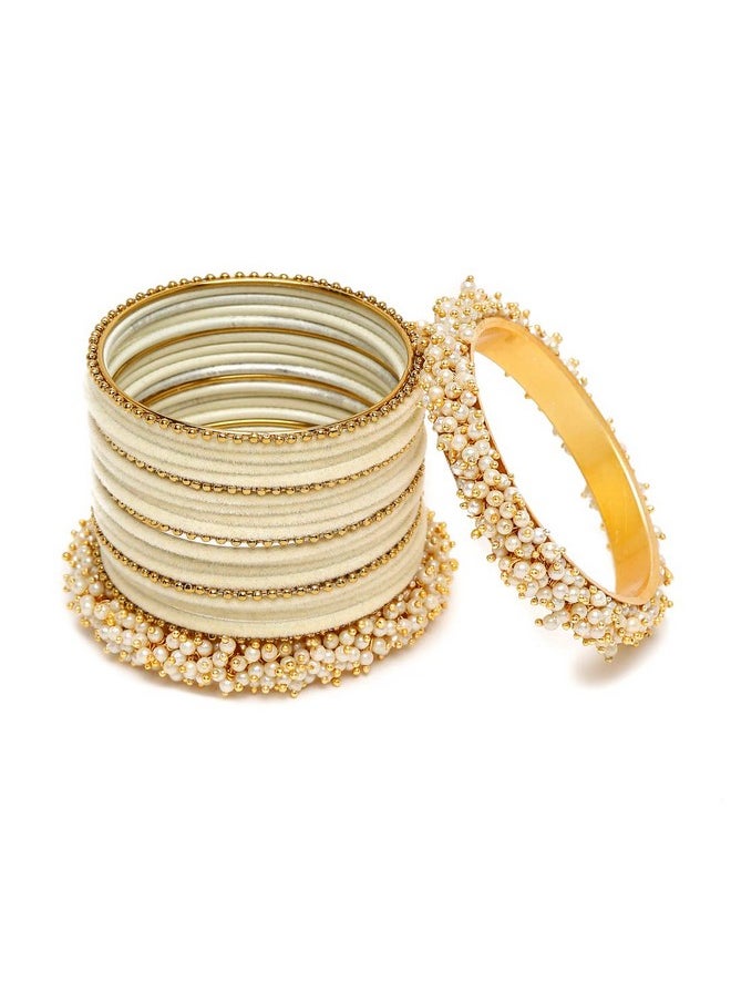 Shining Diva Fashion - Shining Diva Fashion Latest Gold Plated Set of 23 Stylish Traditional Bangle for Women (12994b_2.8) - Image 1