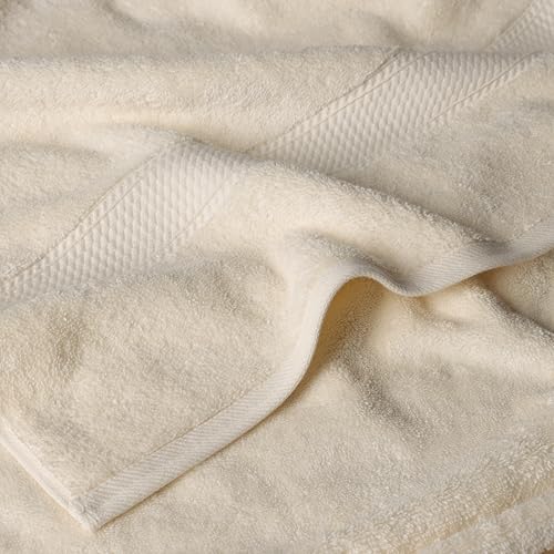 Superior Egyptian Cotton Pile 6 Piece Towel Set, Includes 2 Bath, 2 Hand, 2 Face Towels/Washcloths, Ultra Soft Luxury Towels, Thick Plush Essentials, Guest Bath, Spa, Hotel Bathroom, Cream - Image 4