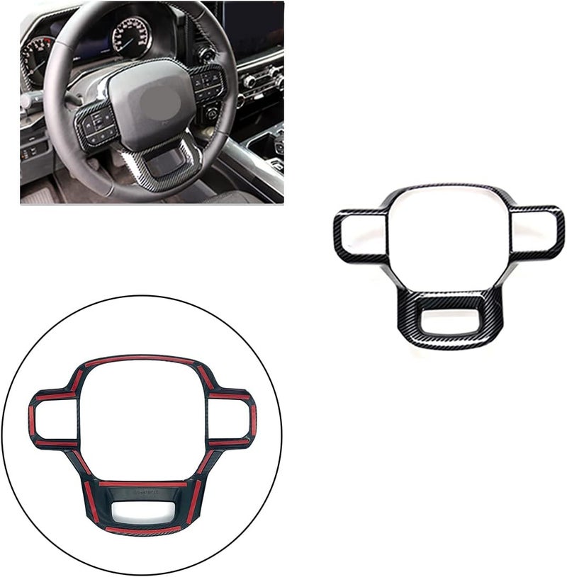 Keptrim for F-150 ABS Carbon Fiber Steering Wheel Cover Trim for 2021 2022 Ford F150, for 2022 Expedition, 1pc - Image 5