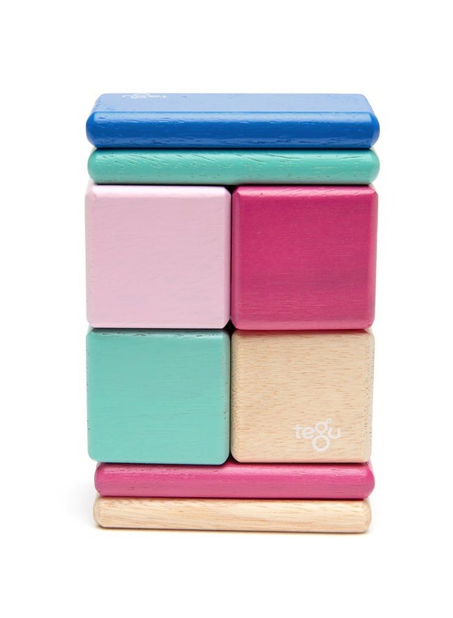 Tegu 8 Piece Tegu Pocket Pouch Magnetic Wooden Block Set, Blossom - Image 4