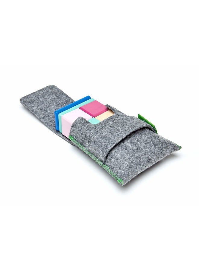 Tegu 8 Piece Tegu Pocket Pouch Magnetic Wooden Block Set, Blossom - Image 2