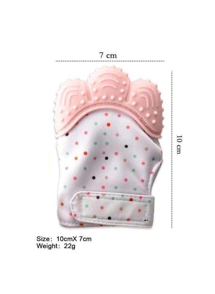 Baby Teething Mitt, Self Soothing Teether Toy Relieve Teething Pain and Prevent Scratches - 1 Glove, (Orange) - Image 2