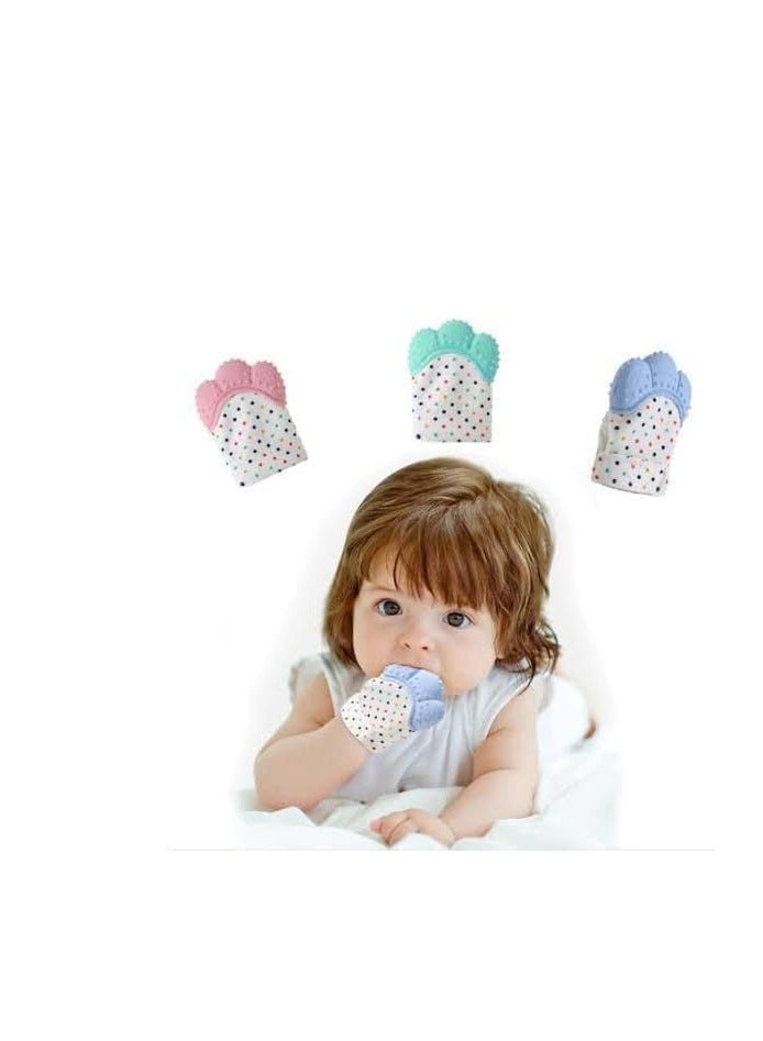 Baby Teething Mitt, Self Soothing Teether Toy Relieve Teething Pain and Prevent Scratches - 1 Glove, (Orange) - Image 5