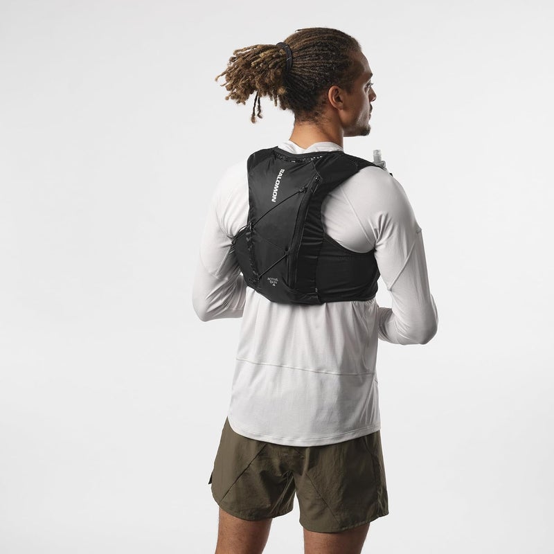 Salomon Active Skin 4 Compatible with Flasks Unisex Running Vest Hiking Trail, 4L, Precision Fit, Easy Access, and Optimized Storage, Black, XS - Image 5
