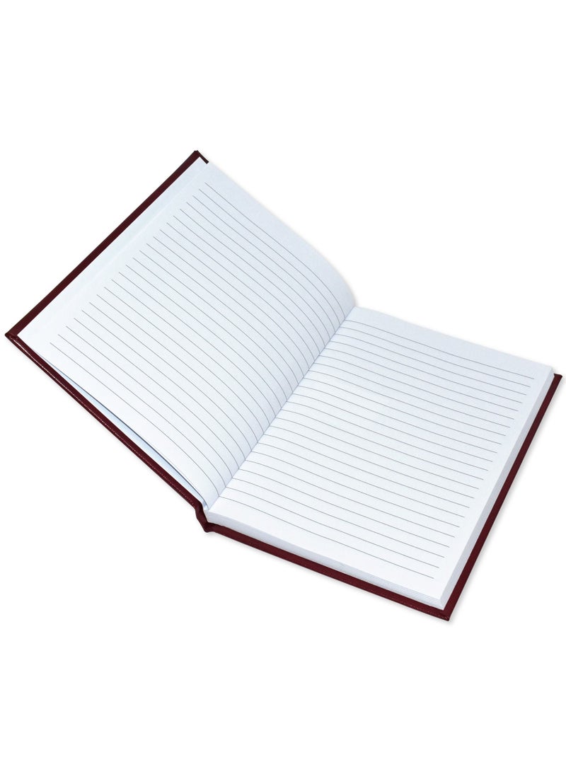 FIS Notebook Bonded Leather, Size A5, Offset White Paper, 70 GSM, 196 Pages, 8 mm Ruled, 1 Side Padded Cover, Colour Maroon - FSNB1SA5WHBLMR - Image 2