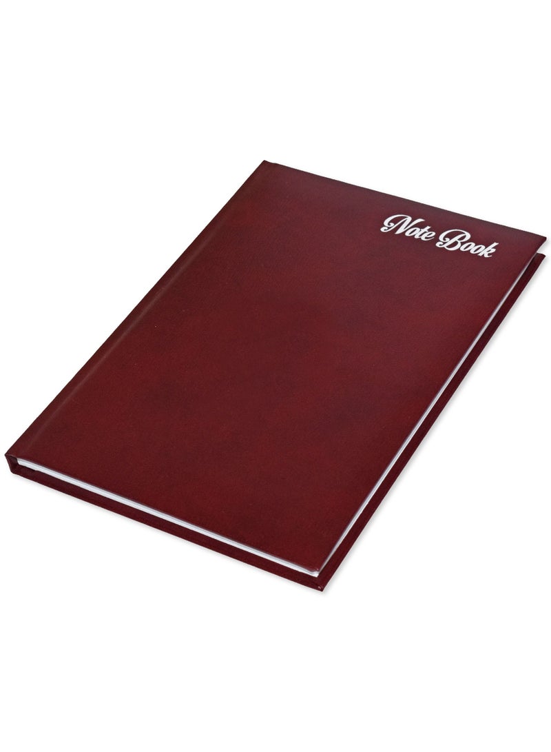 FIS Notebook Bonded Leather, Size A5, Offset White Paper, 70 GSM, 196 Pages, 8 mm Ruled, 1 Side Padded Cover, Colour Maroon - FSNB1SA5WHBLMR - Image 1