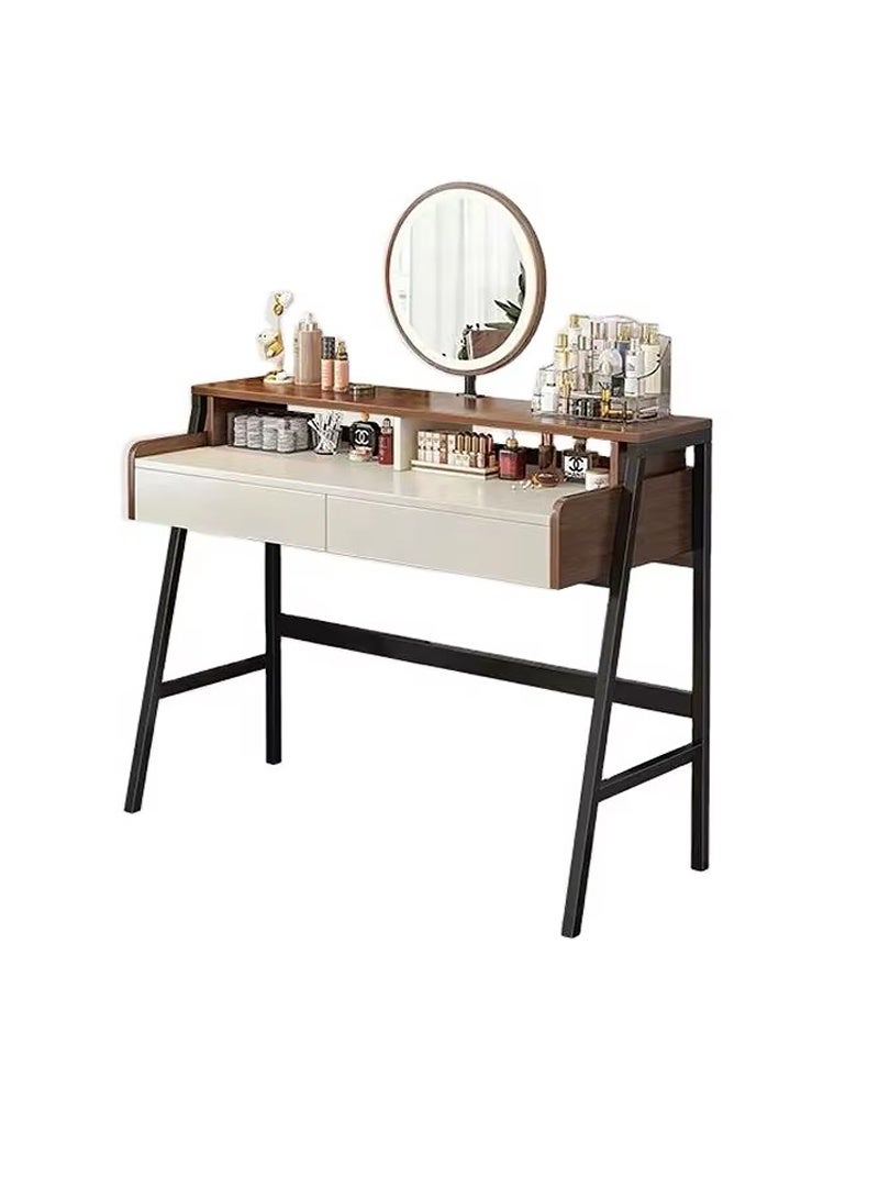 AGD Simple and Modern Bedroom Dressing Table with Mirror and Lighting, Stable Metal Legs, Makeup Table 100*40*126cm - Image 2