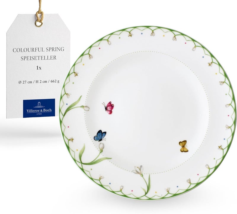 Villeroy & Boch طبق عشاء فيليروي وبوش الربيع الملون 105 في بورسلين فاخر أبيض اللون - Image 1