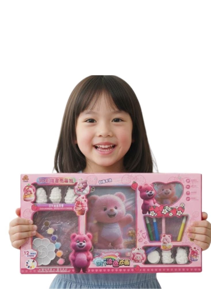 Premium DIY 3D Bear Painting Art Kit for Kids – Creative Coloring Set with Paints, Brushes & Figures, Fun Educational Craft Toy - Image 1