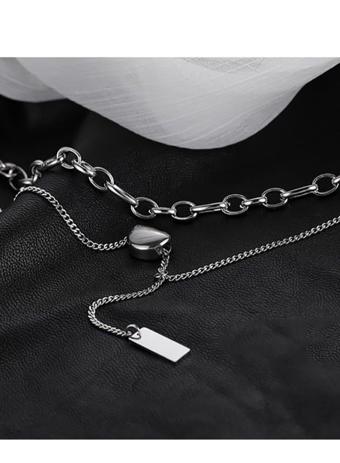 قلادة فولاذية مزدوجة الطبقات | ستايل عصري INS | خصم %٣٠ بمناسبة العيد