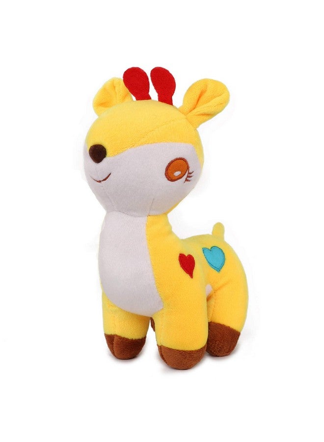 Webby Soft Animal Plush Deer Toy 20cm, Yellow - Image 1