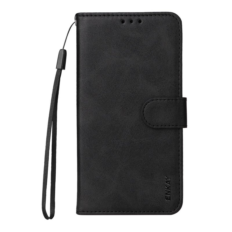 ENKAY For Iphone 17 Pro Card Wallet Calf Texture Leather Phone Case With Thickened Glue No White Edge Film(Black) - Image 2