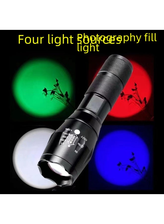 Loquat Photography Flashlight Three-light Source Four-light Multi-light Source RGB Fill Light Atmosphere Handheld Creative Spotlight-Color:White Single Light Source - Image 2