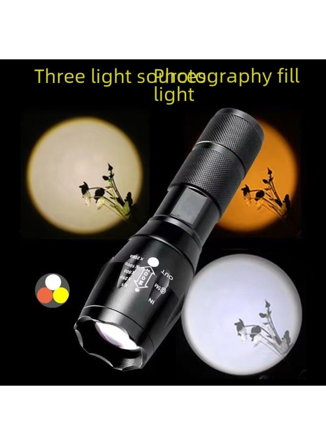 Loquat Photography Flashlight Three-light Source Four-light Multi-light Source RGB Fill Light Atmosphere Handheld Creative Spotlight-Color:White Single Light Source - Image 5