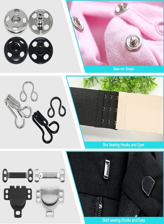 Renashed 100 Pairs 3 Styles Skirt Hooks and Eyes Hook Closures, Sewing Snaps Fasteners Press Studs Clothing Fixing Hook Sewing Hook and Eye Latch or Skirt Dress Bra Sewing DIY Crafting - Image 4