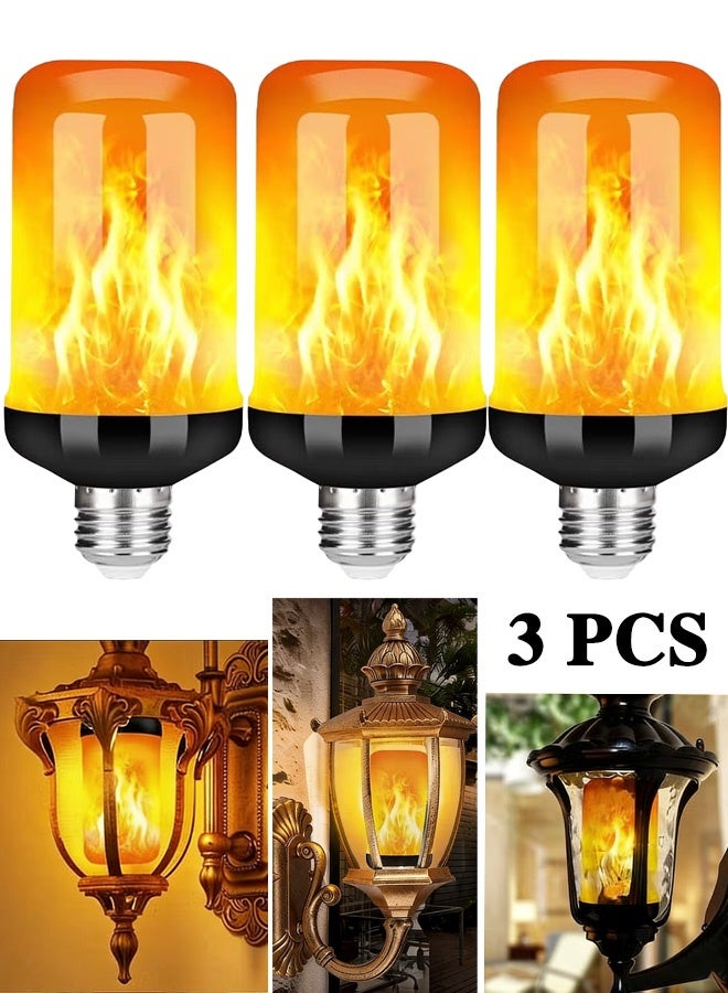 OMEVE 3-Piece LED Flame Light Bulb,3 Modes Flickering Light,E27 Base Flame Bulb For Party,Indoor And Outdoor Home Decor - Image 1