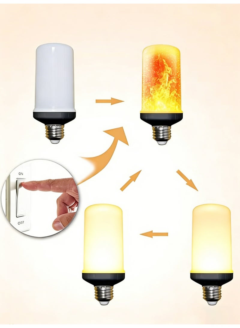 OMEVE 3-Piece LED Flame Light Bulb,3 Modes Flickering Light,E27 Base Flame Bulb For Party,Indoor And Outdoor Home Decor - Image 4