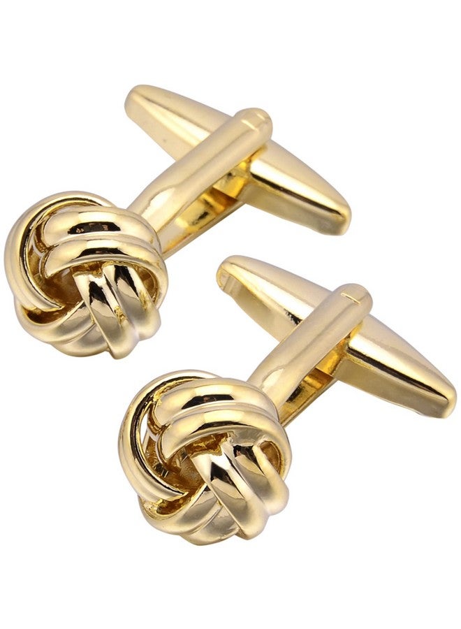 Jonwo Lady Men'S Cuff Links For French Gold Knot Tuxedo Shirt Stainless Brass Metal Shirt Buttons Cufflinks Anniversary In Gift Box - Image 1
