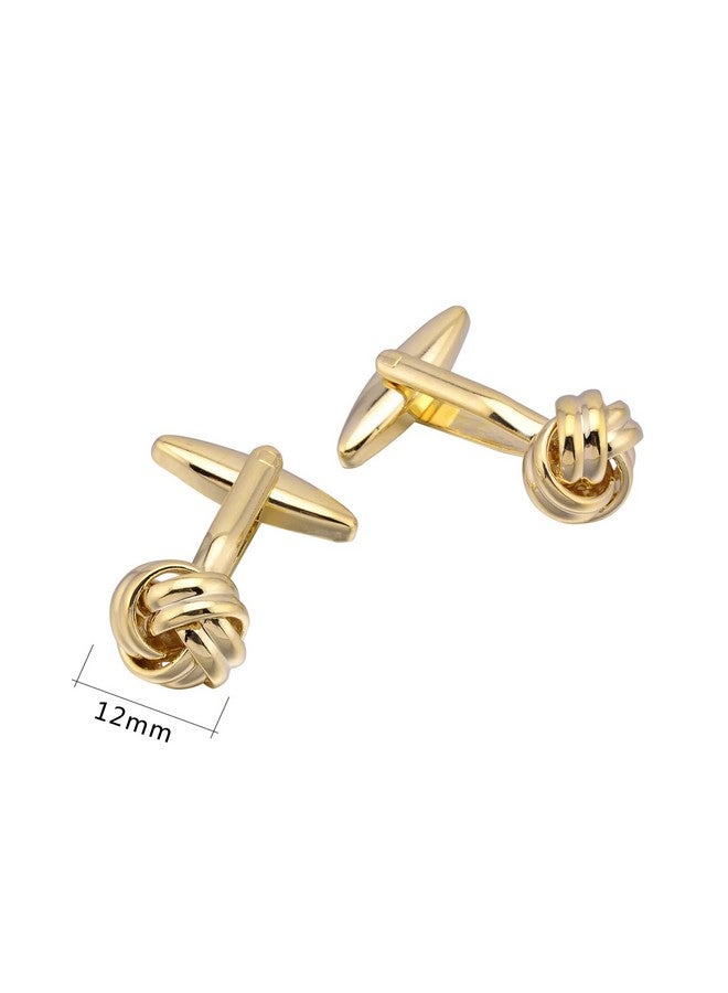 Jonwo Lady Men'S Cuff Links For French Gold Knot Tuxedo Shirt Stainless Brass Metal Shirt Buttons Cufflinks Anniversary In Gift Box - Image 5