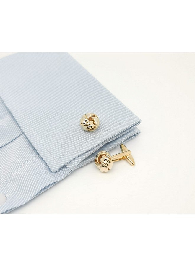 Jonwo Lady Men'S Cuff Links For French Gold Knot Tuxedo Shirt Stainless Brass Metal Shirt Buttons Cufflinks Anniversary In Gift Box - Image 2