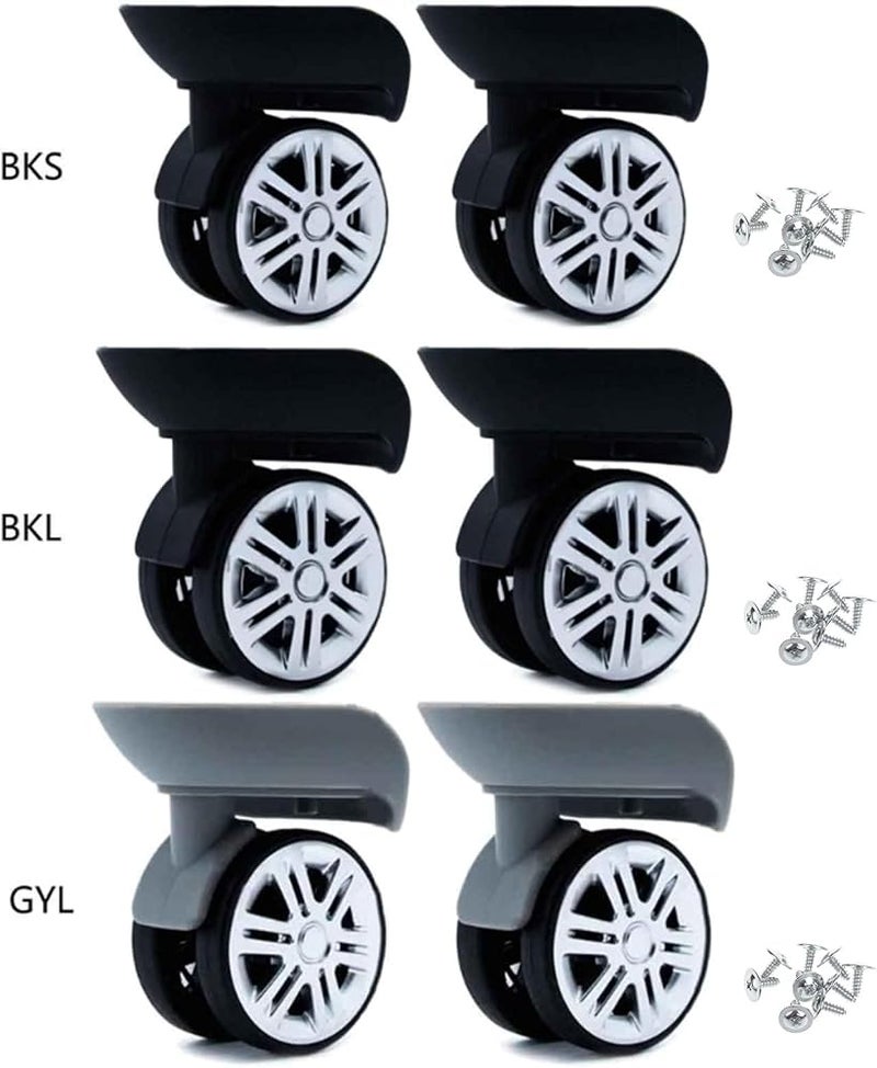 Kobeleen A65 Luggage Wheels Suitcase Double Row Roller Hardware Repairing Kit 360° Spinner Casters Heavy Duty Wheel 1 Pair - Image 4