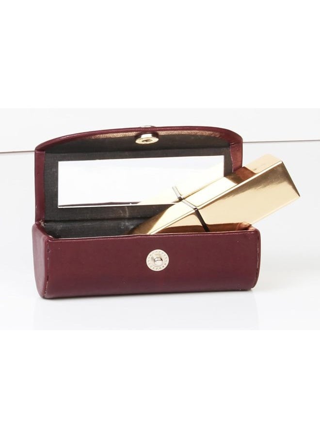 ARTISENIA - Set of 2 Leather Lipstick Case Holder Organizer Bag for Purse lipstick holder Durable Soft Leather | Cosmetic Storage Kit With Mirror (Marron & Black) - Image 1