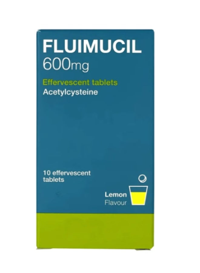 Fluimucil 600Mg 10 Effervescent Tablets - Lemon Flavour