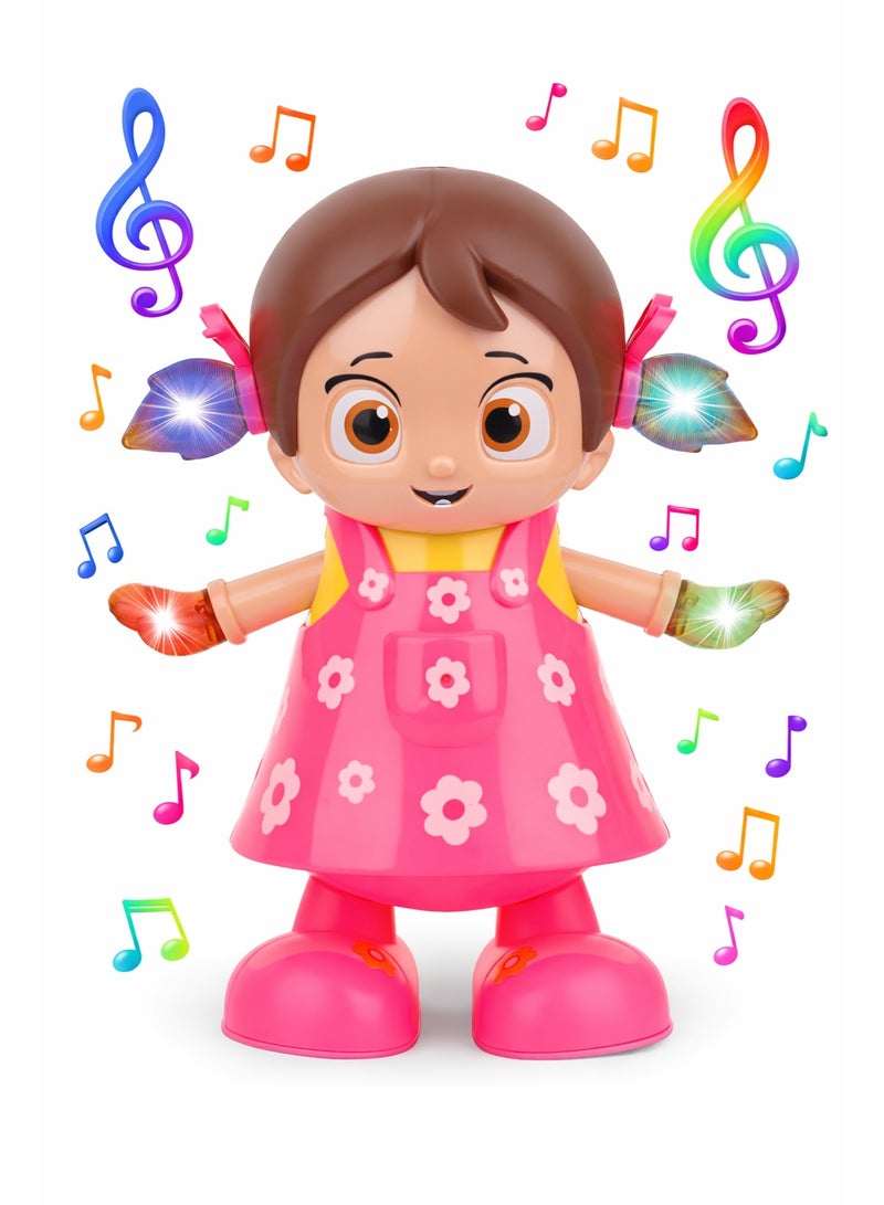 REZZOSS Interactive Musical Dancing Doll Toy for Kids – Singing & Walking Girl Robot with Flashing LED Lights & Bump and Go Action | Early Educational Sensory Toy | Best Birthday, Ramadan, Eid Gift for Toddlers & Girls Ages 3+ - Image 1