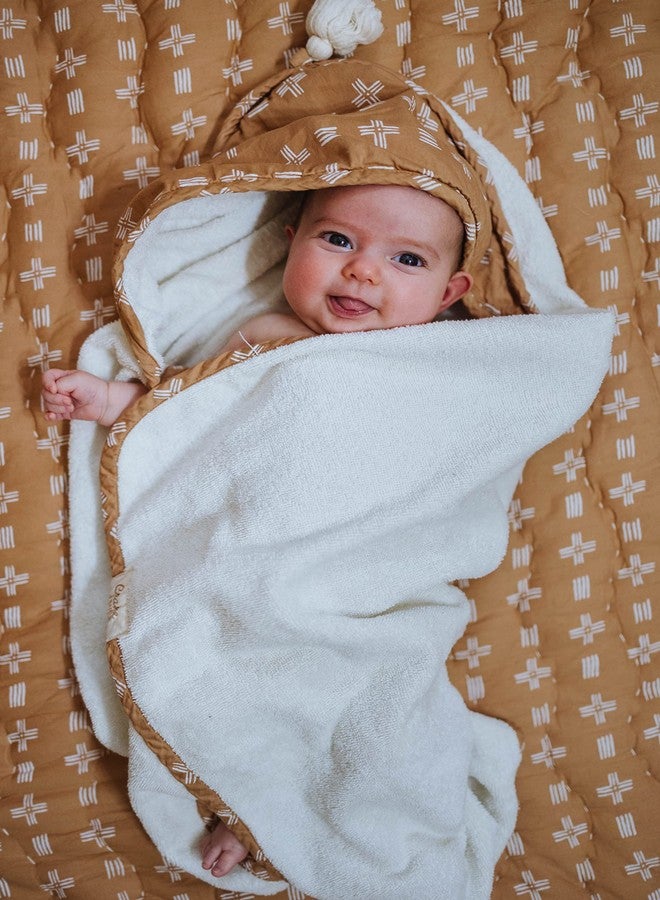Crane BABY Crane Copper Dash Hooded Baby Towel - 100% Cotton Terry Cloth, 30" x 30", Beach & Pool Towel - Image 2