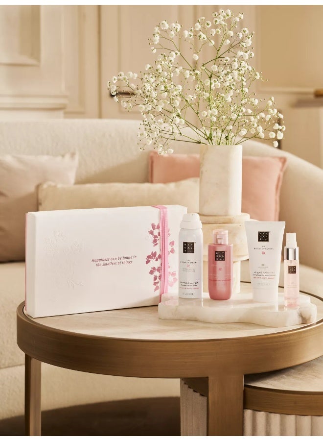 RITUALS Sakura Small Gift Set, 4-Piece Bath & Body Bundle – Cherry Blossom & Rice Milk Foaming Shower Gel, Shower Oil, Body Cream & Hair and Body Mist, Luxury Gift Set for Women - Image 2