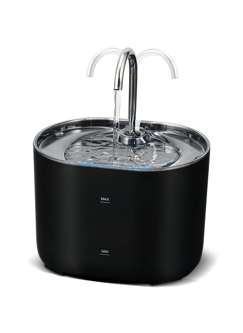 SYOSI - Automatic Pet Water Fountain, Automatic Cat Water Fountain Dog Water Dispenser, Auto Watering Dish Supplies, Easy Cleaning Animal Machine, Quiet Pump Inside Water Fountain for Cats (Black, Medium) - Image 1