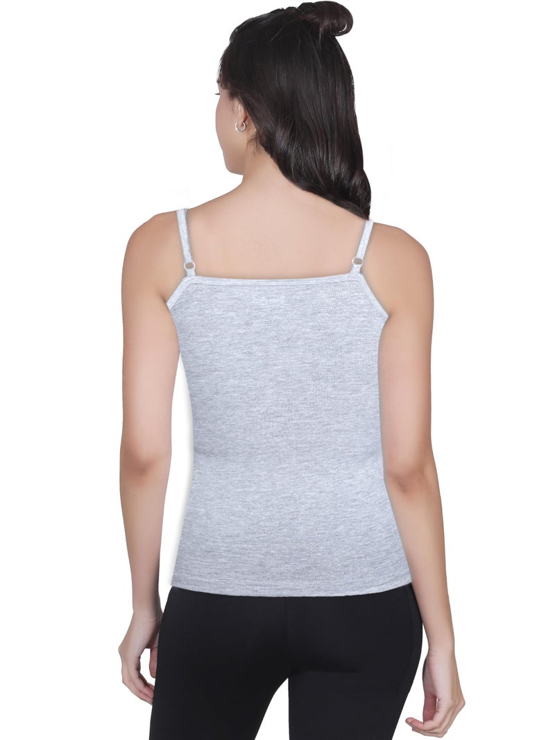 DChica Padded Camisole Bra for Women, Sleeveless Undershirts Cami Vest with Adjustable Straps Cotton Camisole Tank Top/Innerwear for Women (Pack of 1) Solid Colors - Image 5