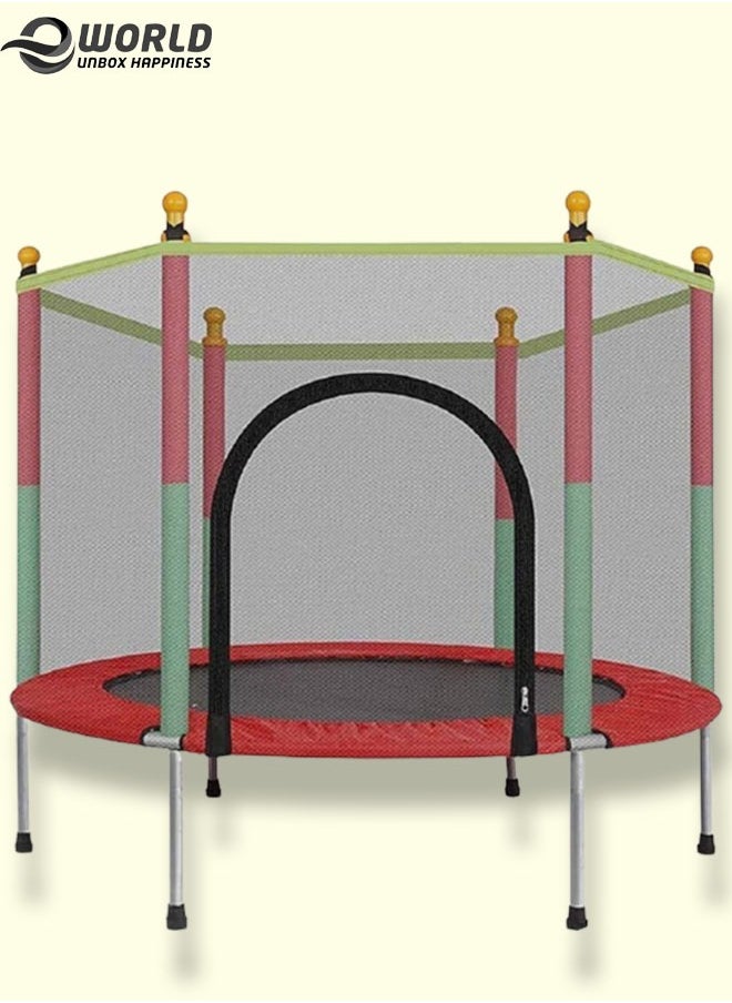 Eworld Indoor Mini Trampoline with Durable Jumping Mat Safety Enclosure Net and Foam Rod  - Image 1