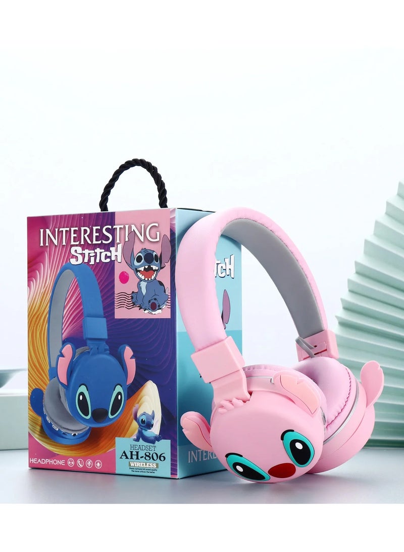 Kids Bluetooth Wireless Stitch Headphone, Over Ears Headset Hifi sound Best Gift for Children's
