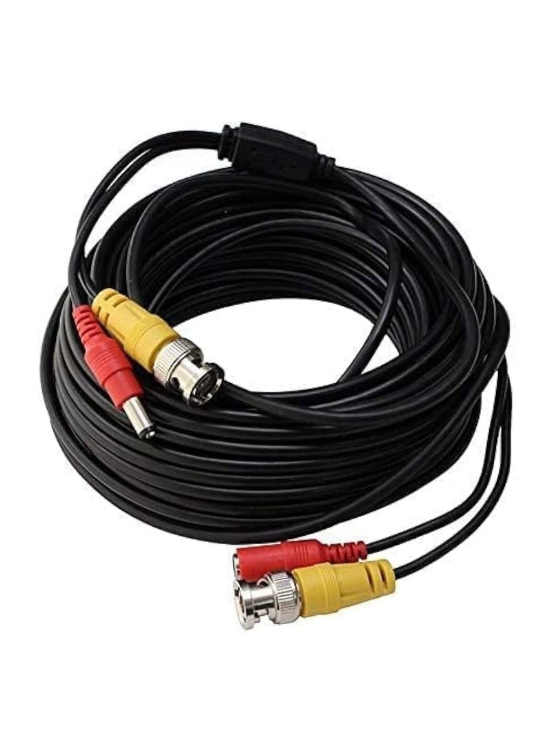 DVR Camera Cable – 40M, Black, Braided Round Wire, Compatible with CCTV DVR Systems