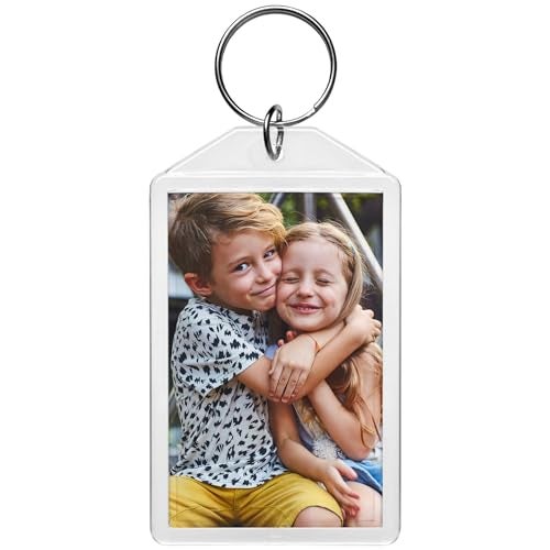 Snapins 1.75" x 2.75" Acrylic Photo Keychains - Pack of 5 - Image 1
