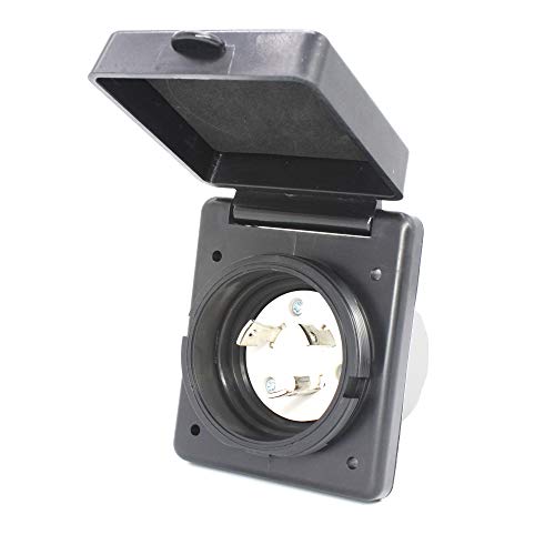X-Haibei موصل قابس أنثوي دوار X-Haibei 30 أمبير لمأخذ طاقة RV 125 فولت لمخيمات البحر والقوافل (أسود) - Image 1
