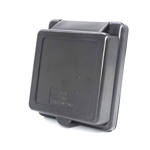 X-Haibei موصل قابس أنثوي دوار X-Haibei 30 أمبير لمأخذ طاقة RV 125 فولت لمخيمات البحر والقوافل (أسود) - Image 5