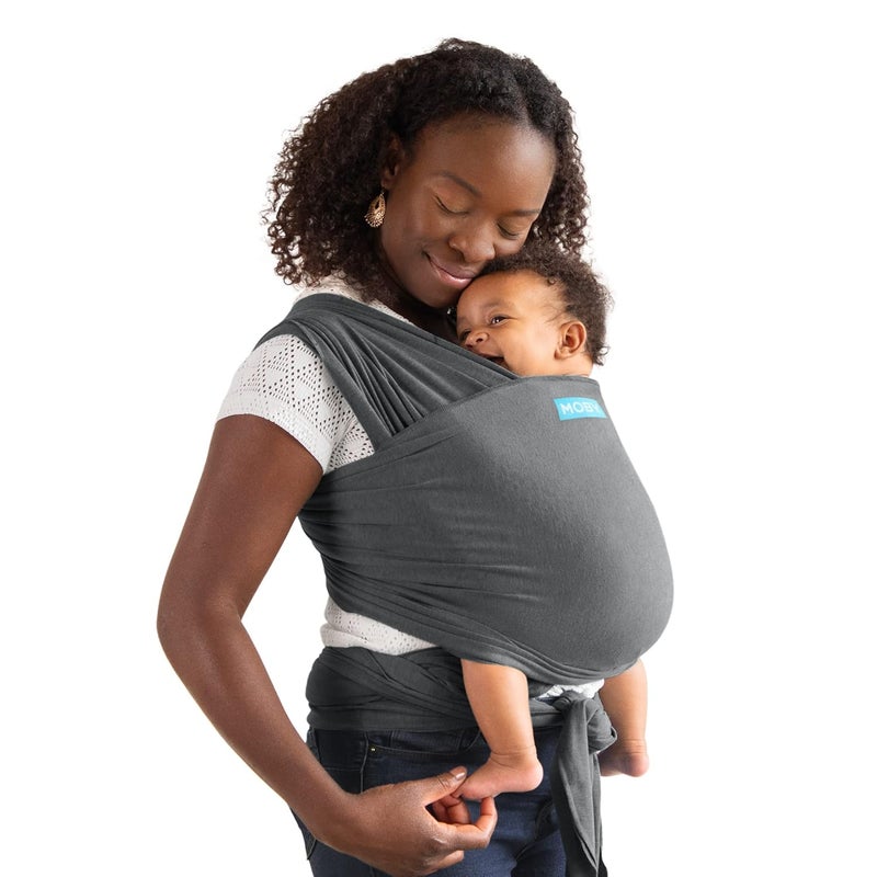 moby Baby Wrap Carrier Element for Newborns to Toddlers (8-33lbs), Infant Sling Carrier, Ultra Lightweight & Hands Free Design, Adjustable for All Body Types (Asphalt) - Image 2