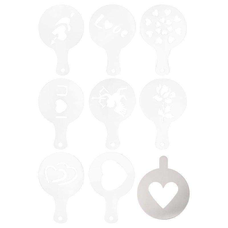 Reusable 9Pcs Coffee Stencils Cookie Decorating Templates for Baking Latte Art - Image 2