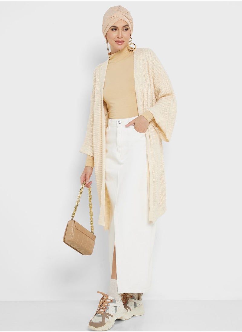 Khizana - Longline Open Cardigan - Image 1
