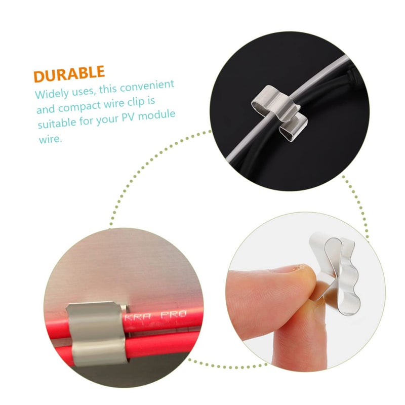 30pcs Photovoltaic Cable Clips Wire Clips for Solar Panel Installation Prevents Damage - Image 2